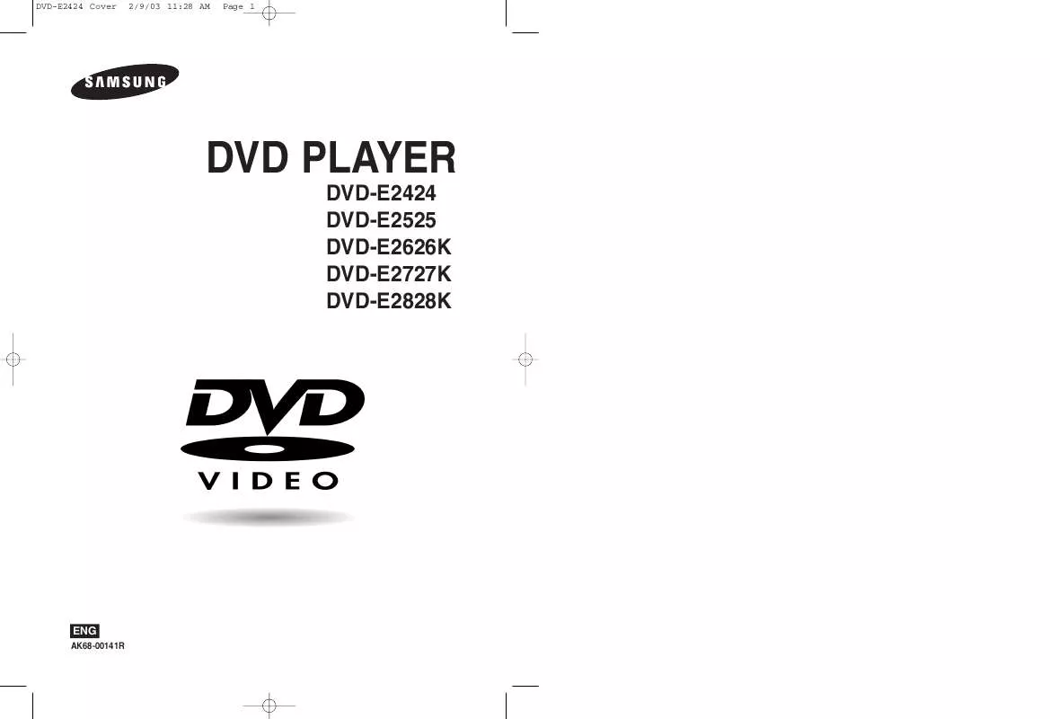 Mode d'emploi SAMSUNG DVD-E2525