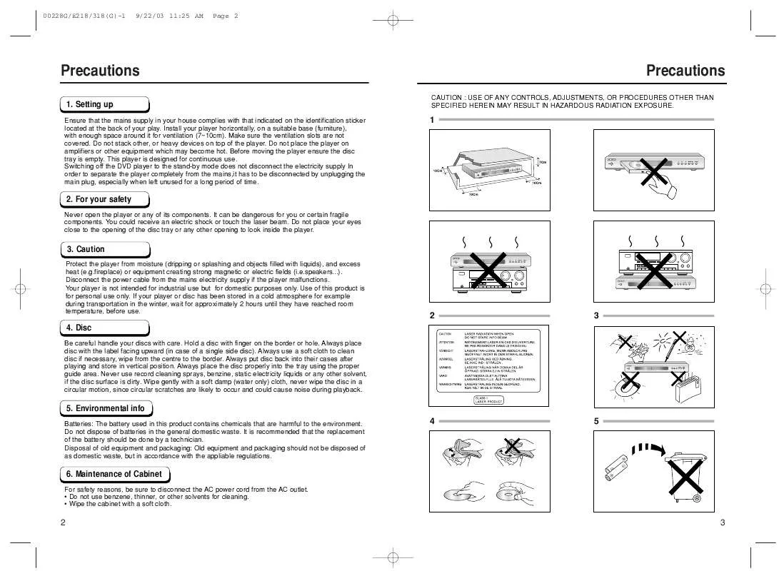 Mode d'emploi SAMSUNG DVD-E318