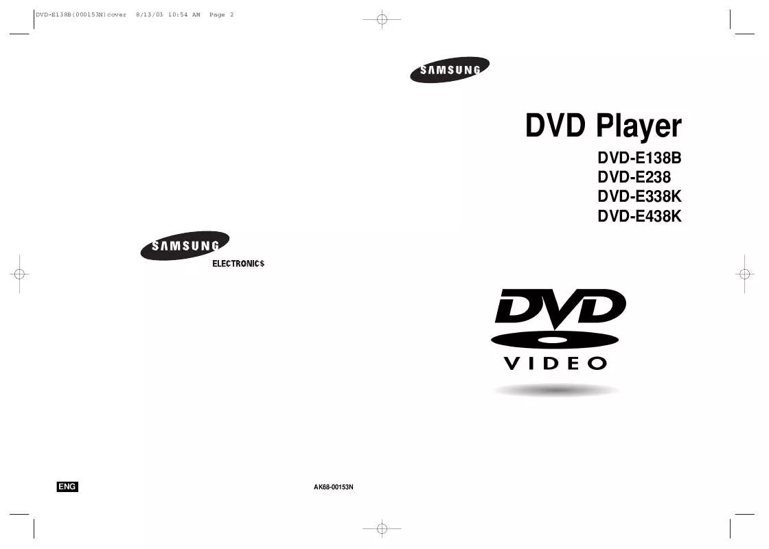 Mode d'emploi SAMSUNG DVD-E438