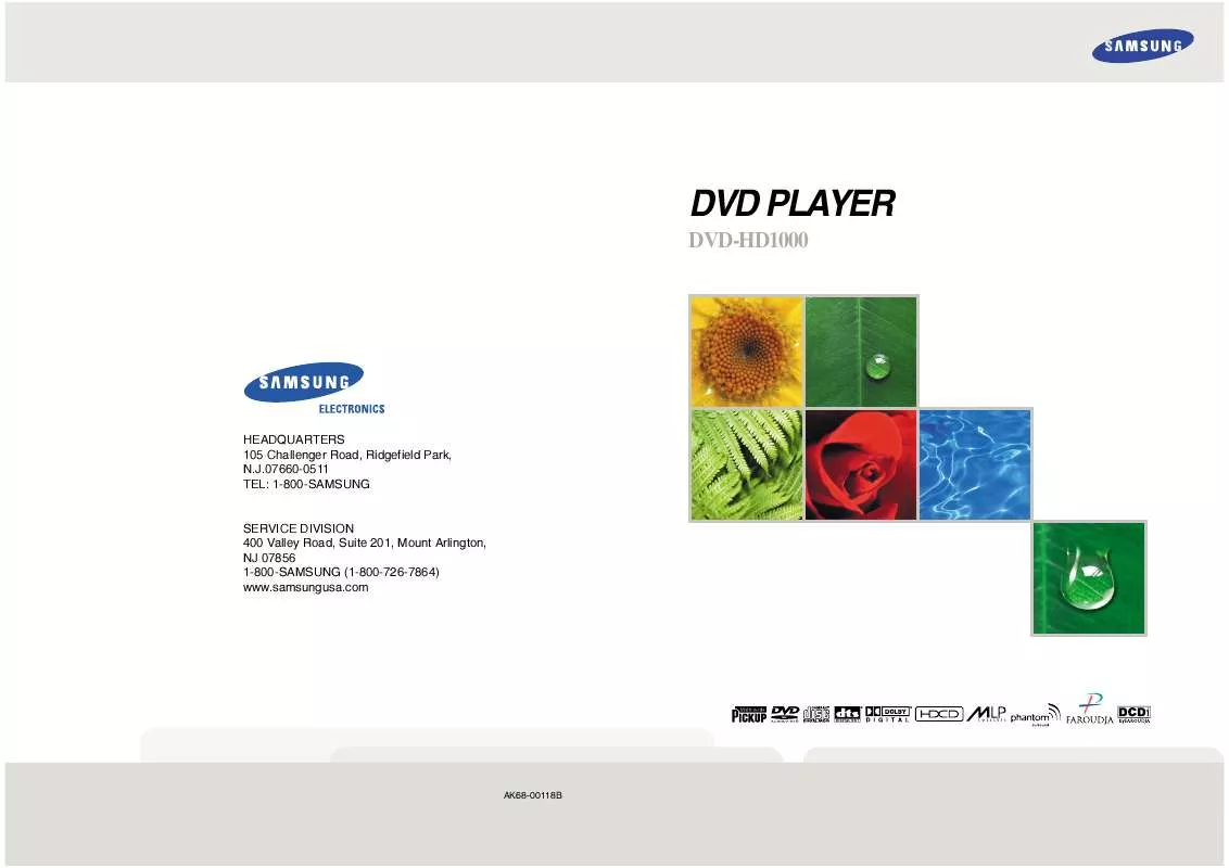 Mode d'emploi SAMSUNG DVD-HD1000