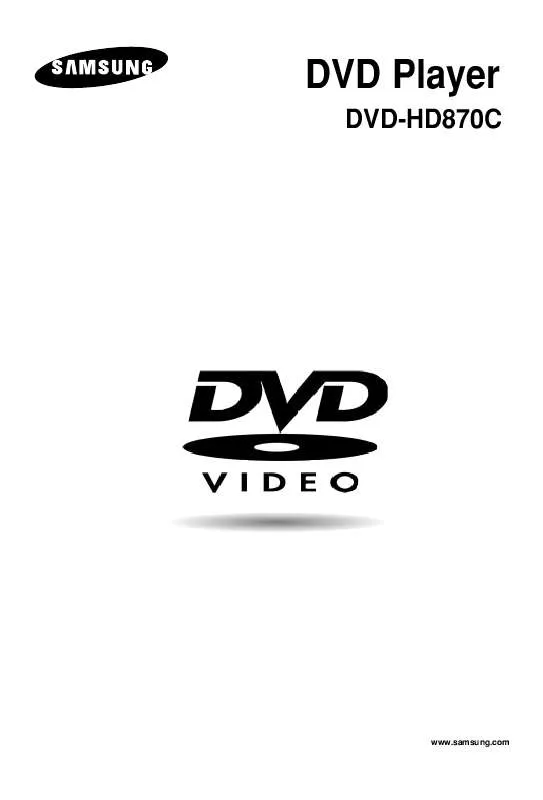 Mode d'emploi SAMSUNG DVD-HD870C