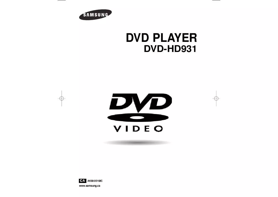 Mode d'emploi SAMSUNG DVD-HD931