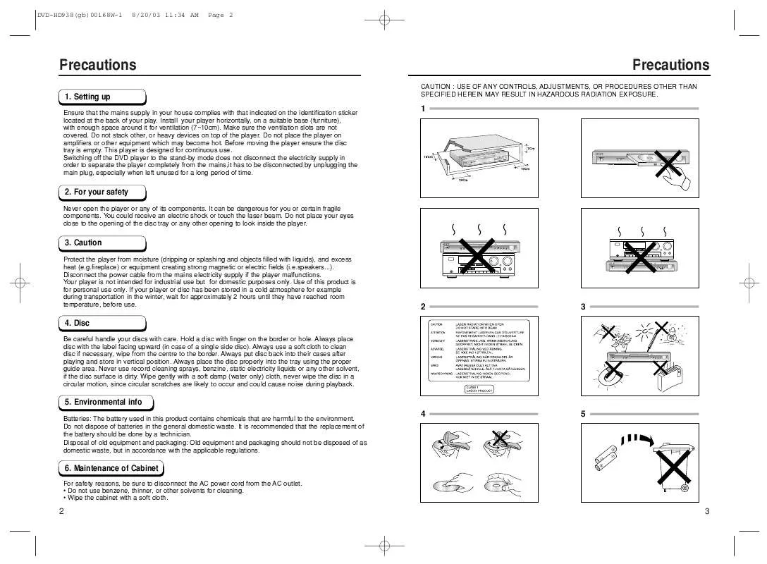 Mode d'emploi SAMSUNG DVD-HD938