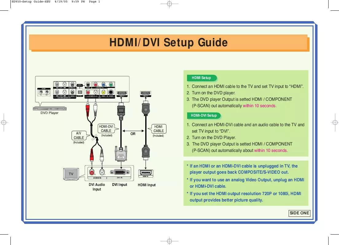 Mode d'emploi SAMSUNG DVD-HD950