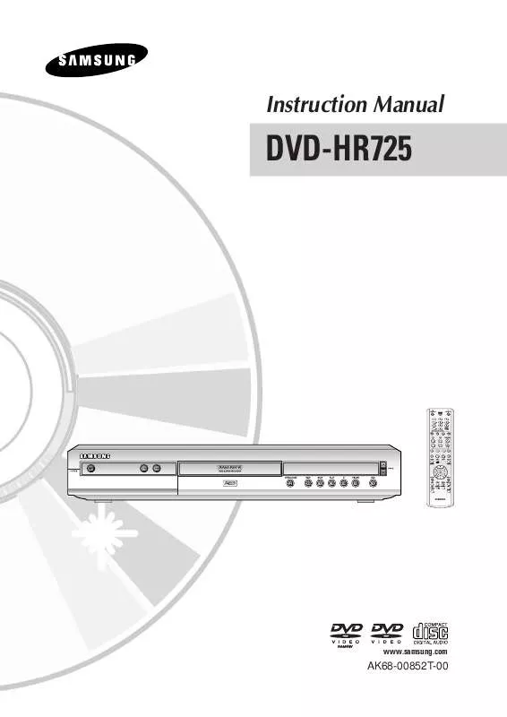 Mode d'emploi SAMSUNG DVD-HR725