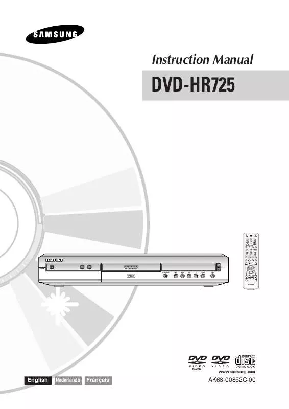 Mode d'emploi SAMSUNG DVD-HR725P