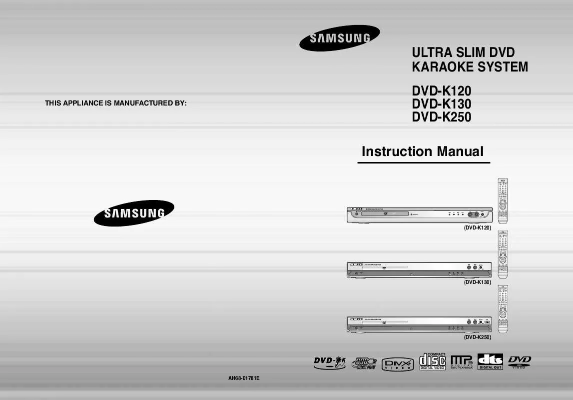 Mode d'emploi SAMSUNG DVD-K120