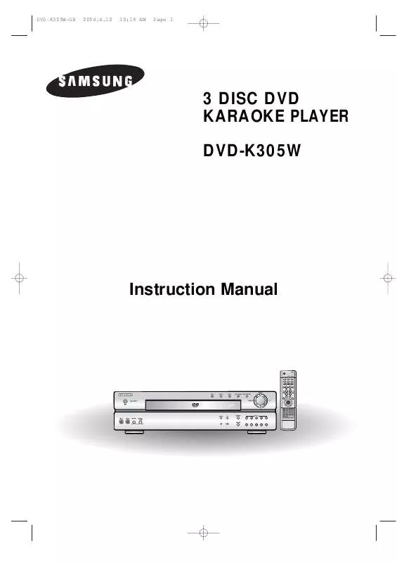 Mode d'emploi SAMSUNG DVD-K305W