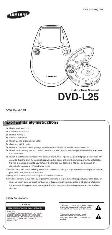 Mode d'emploi SAMSUNG DVD-L25