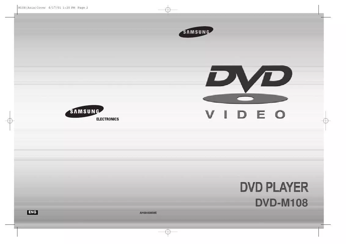 Mode d'emploi SAMSUNG DVD-M108/XSS