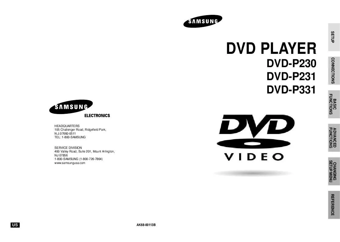 Mode d'emploi SAMSUNG DVD-P230