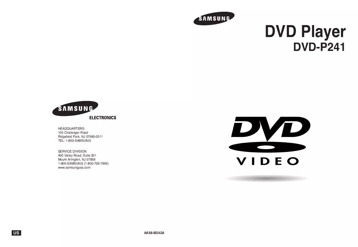 Mode d'emploi SAMSUNG DVD-P241