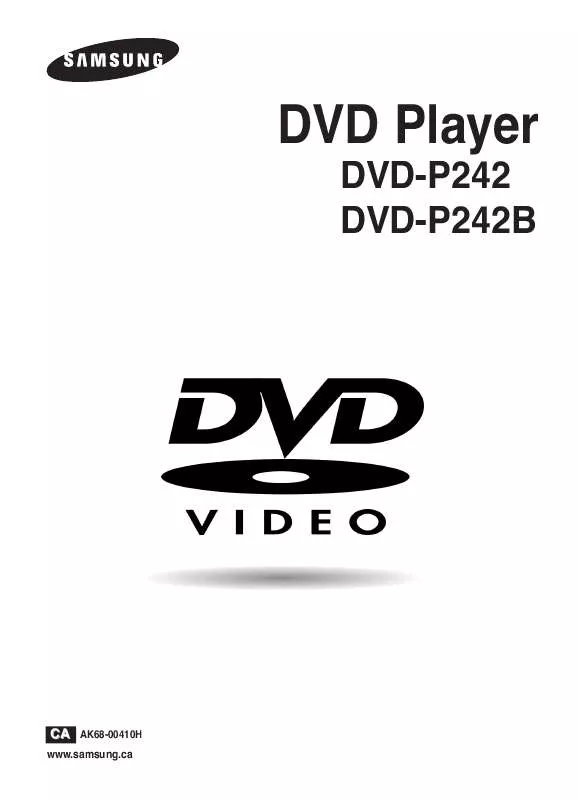 Mode d'emploi SAMSUNG DVD-P242