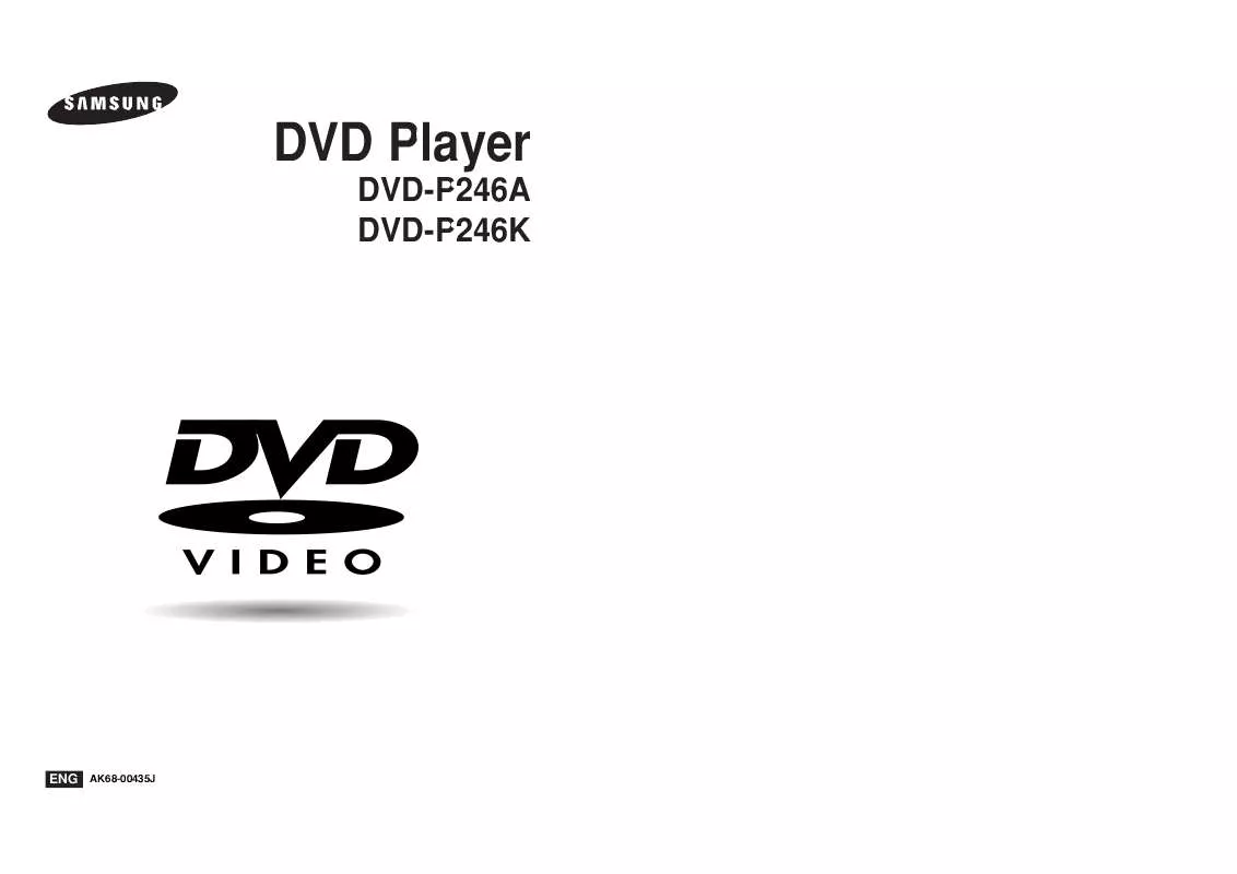 Mode d'emploi SAMSUNG DVD-P246