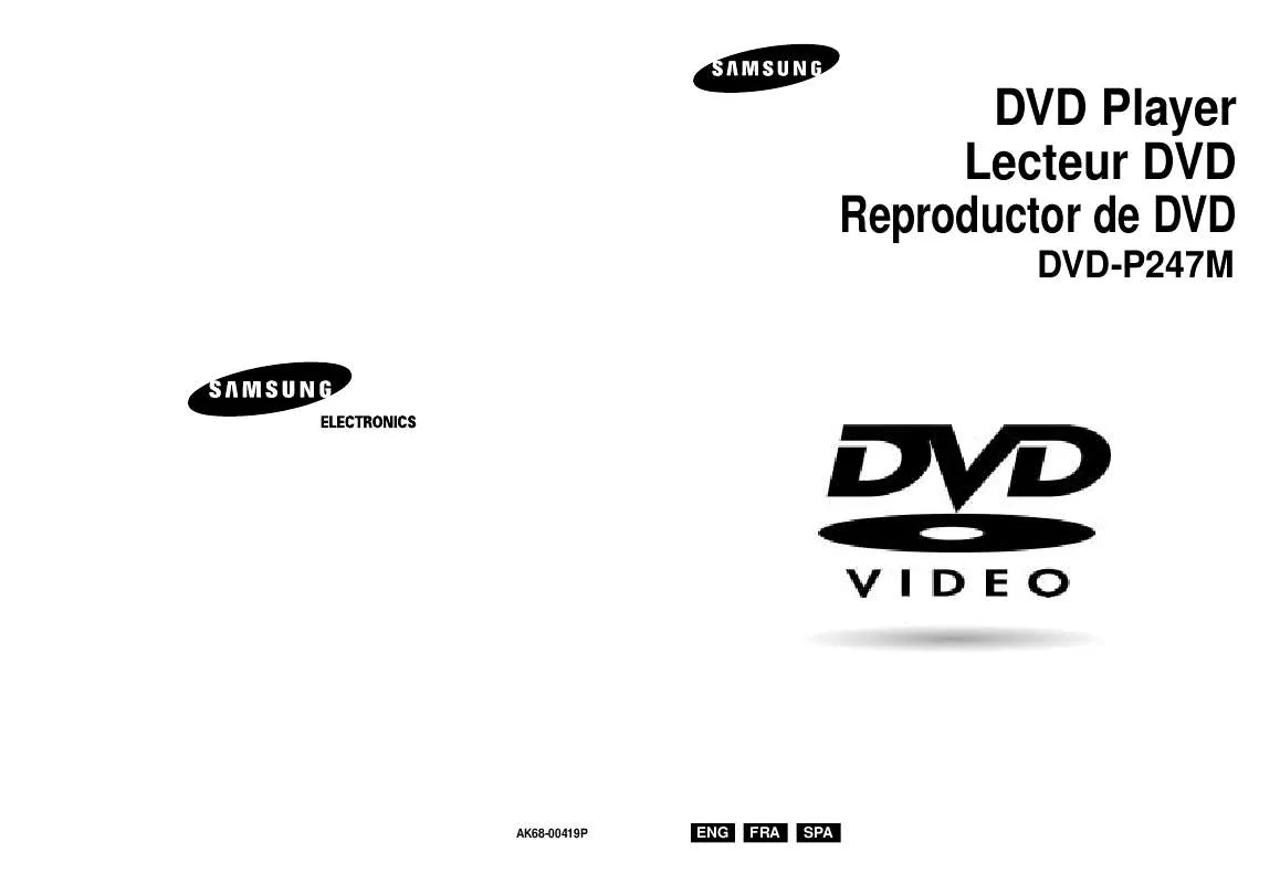 Mode d'emploi SAMSUNG DVD-P247M