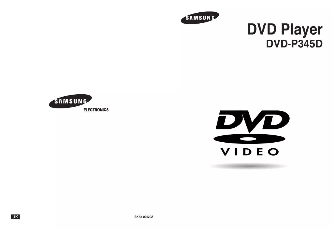 Mode d'emploi SAMSUNG DVD-P345D