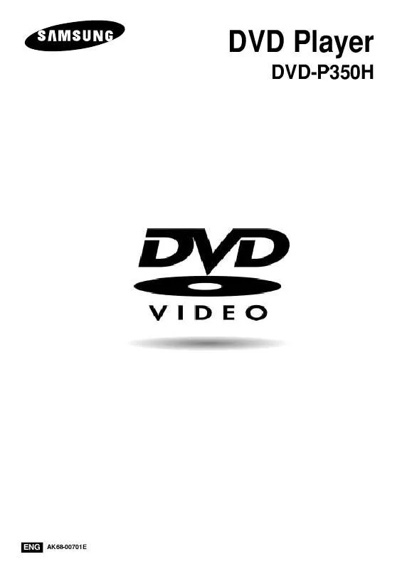 Mode d'emploi SAMSUNG DVD-P350H