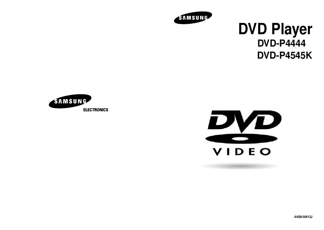 Mode d'emploi SAMSUNG DVD-P4545M