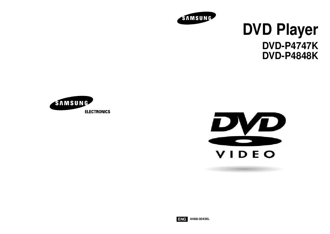 Mode d'emploi SAMSUNG DVD-P4848K