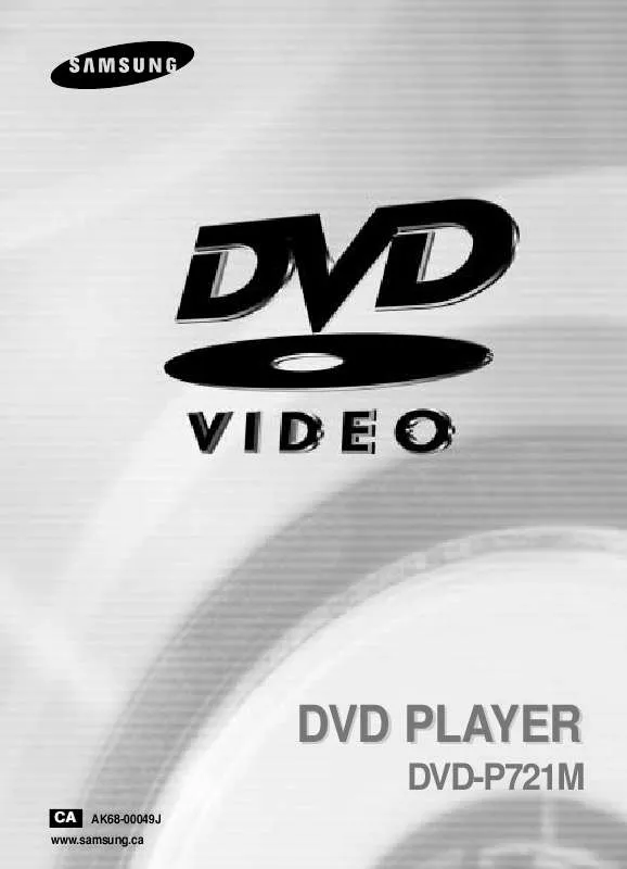 Mode d'emploi SAMSUNG DVD-P721M