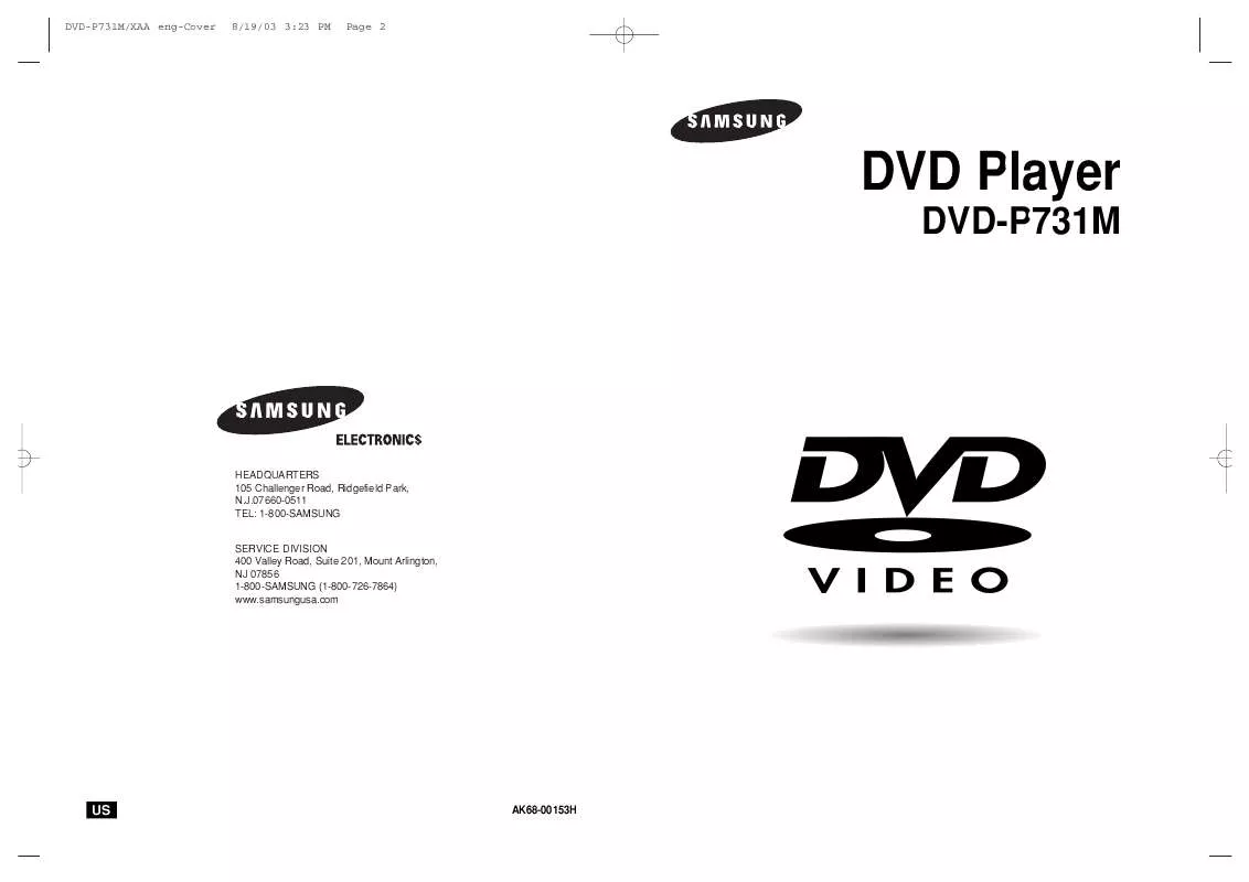 Mode d'emploi SAMSUNG DVD-P731