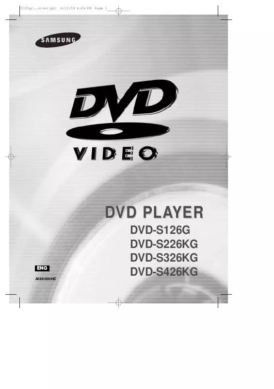 Mode d'emploi SAMSUNG DVD-S126