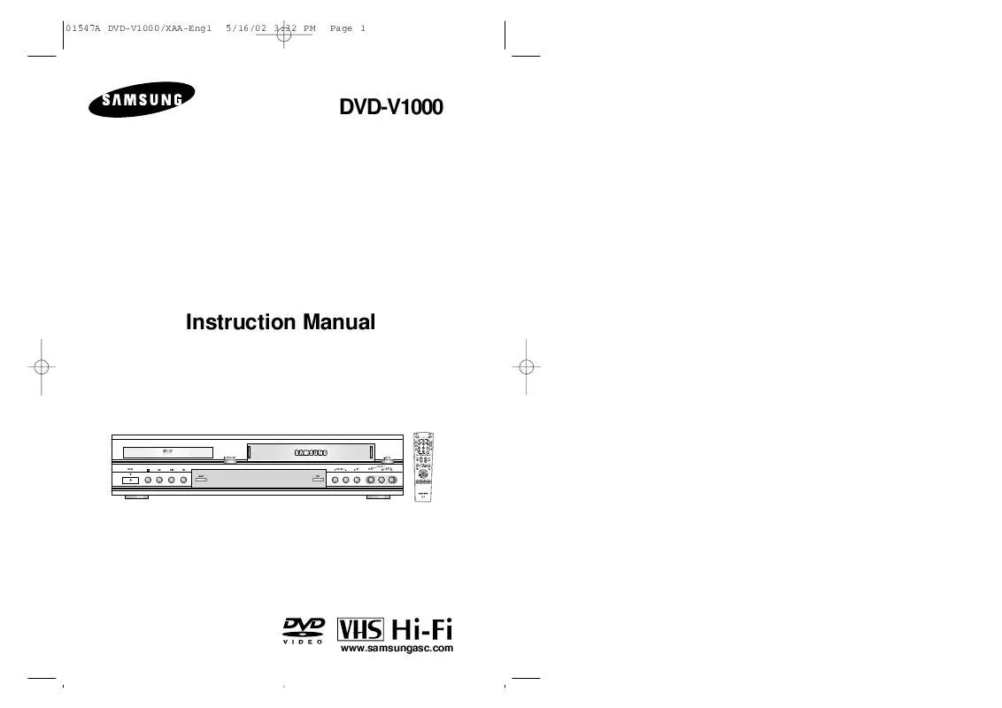 Mode d'emploi SAMSUNG DVD-V1000