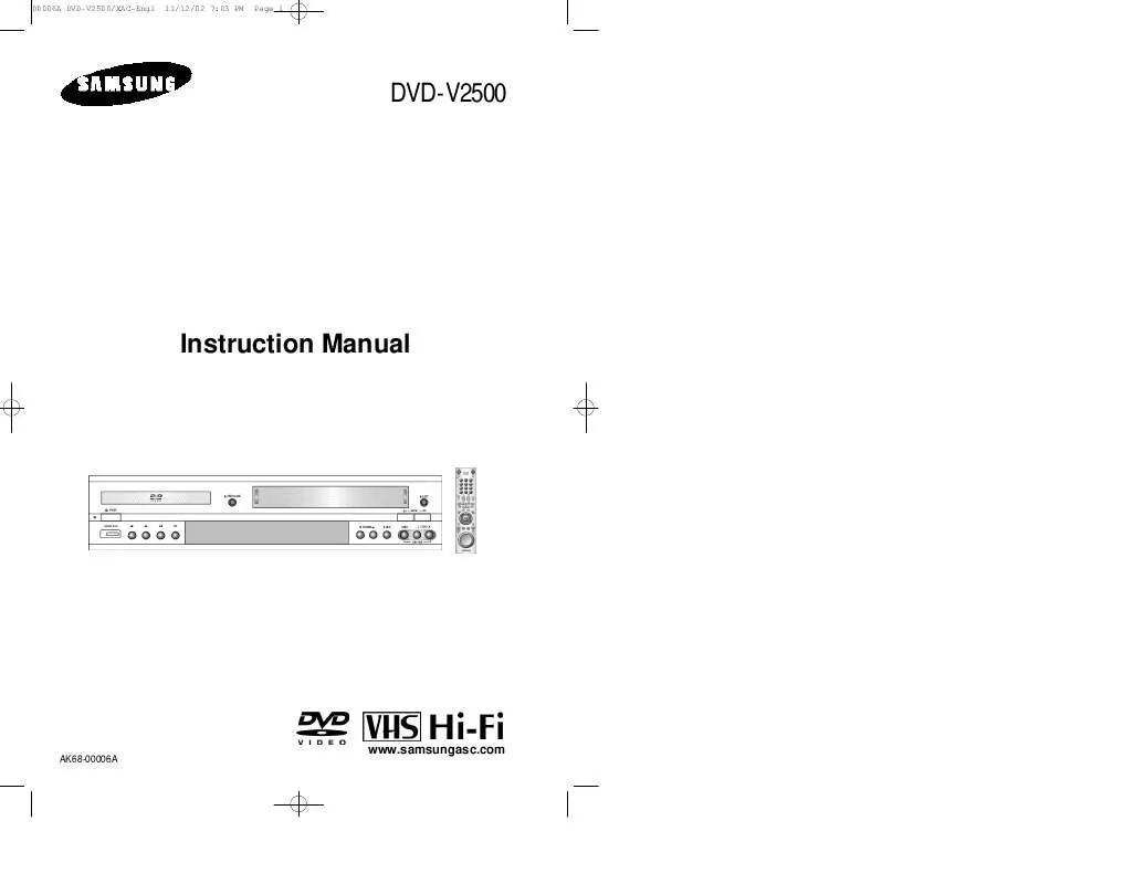 Mode d'emploi SAMSUNG DVD-V2000