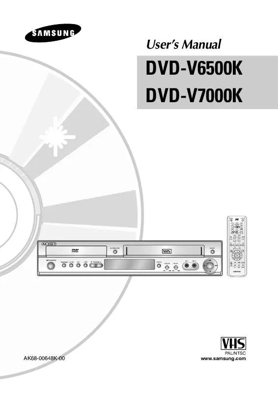 Mode d'emploi SAMSUNG DVD-V6500K