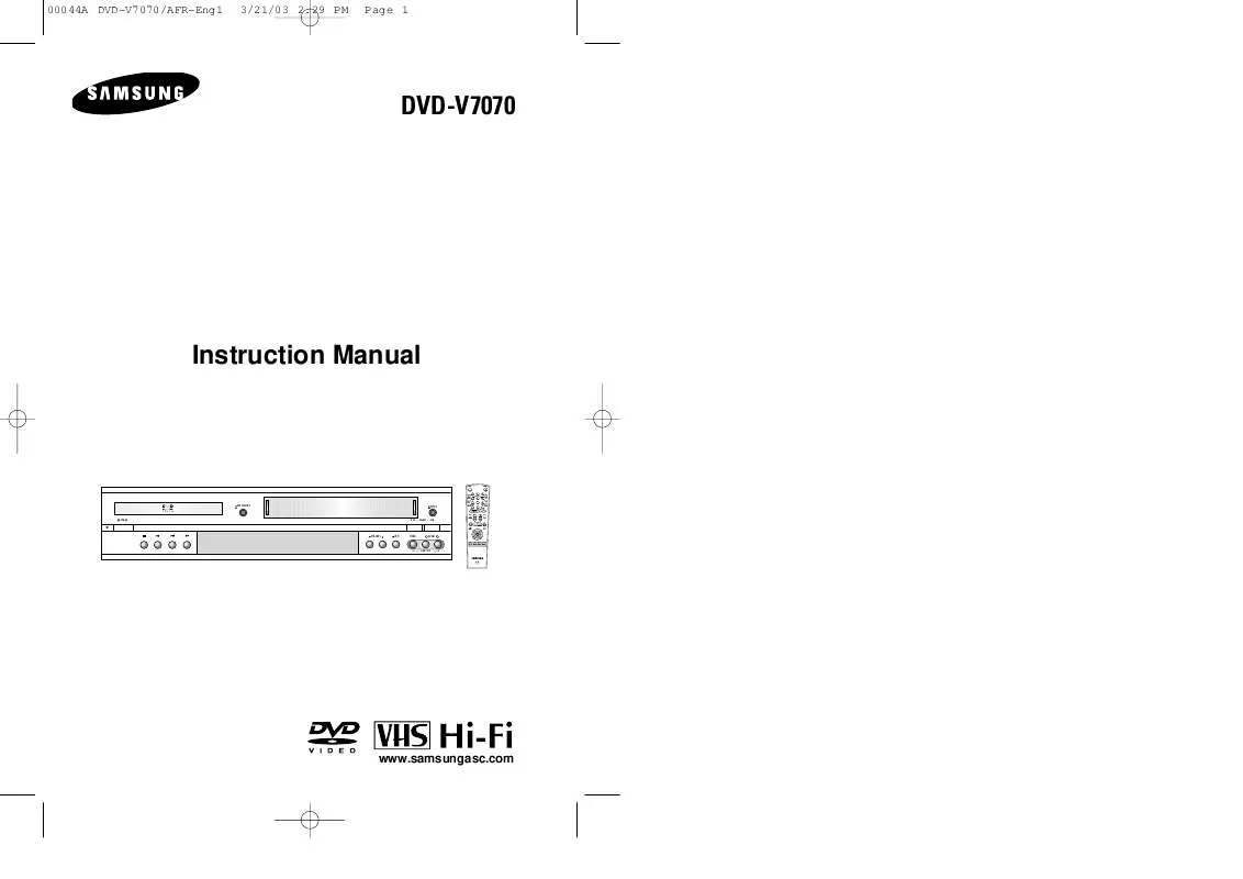 Mode d'emploi SAMSUNG DVD-V7070