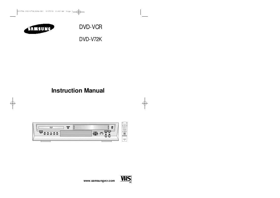 Mode d'emploi SAMSUNG DVD-V72K