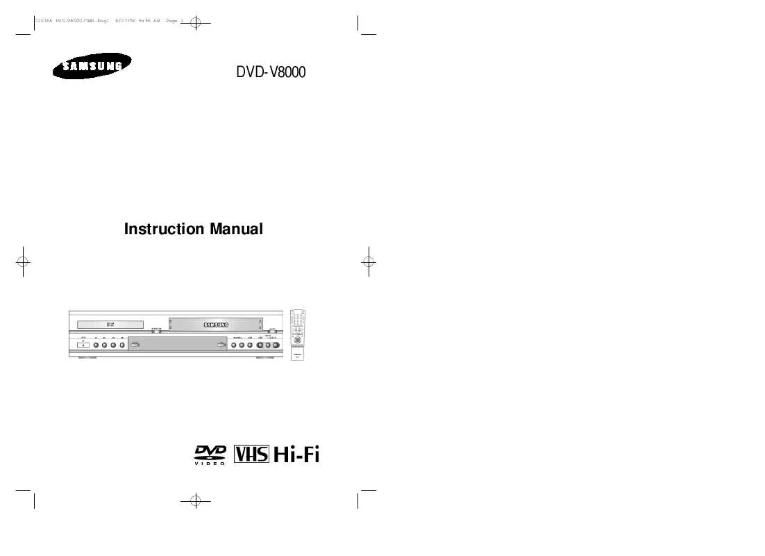 Mode d'emploi SAMSUNG DVD-V8000