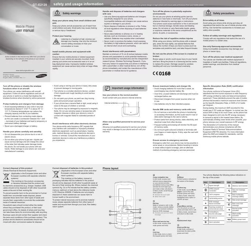 Mode d'emploi SAMSUNG E2120