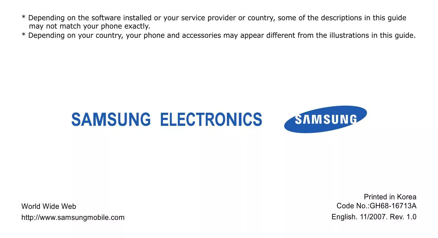 Mode d'emploi SAMSUNG E958