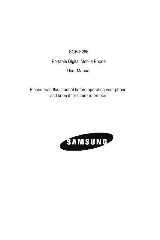 Mode d'emploi SAMSUNG F266