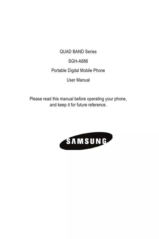 Mode d'emploi SAMSUNG FOREVERâ„¢ (SGH-A886)