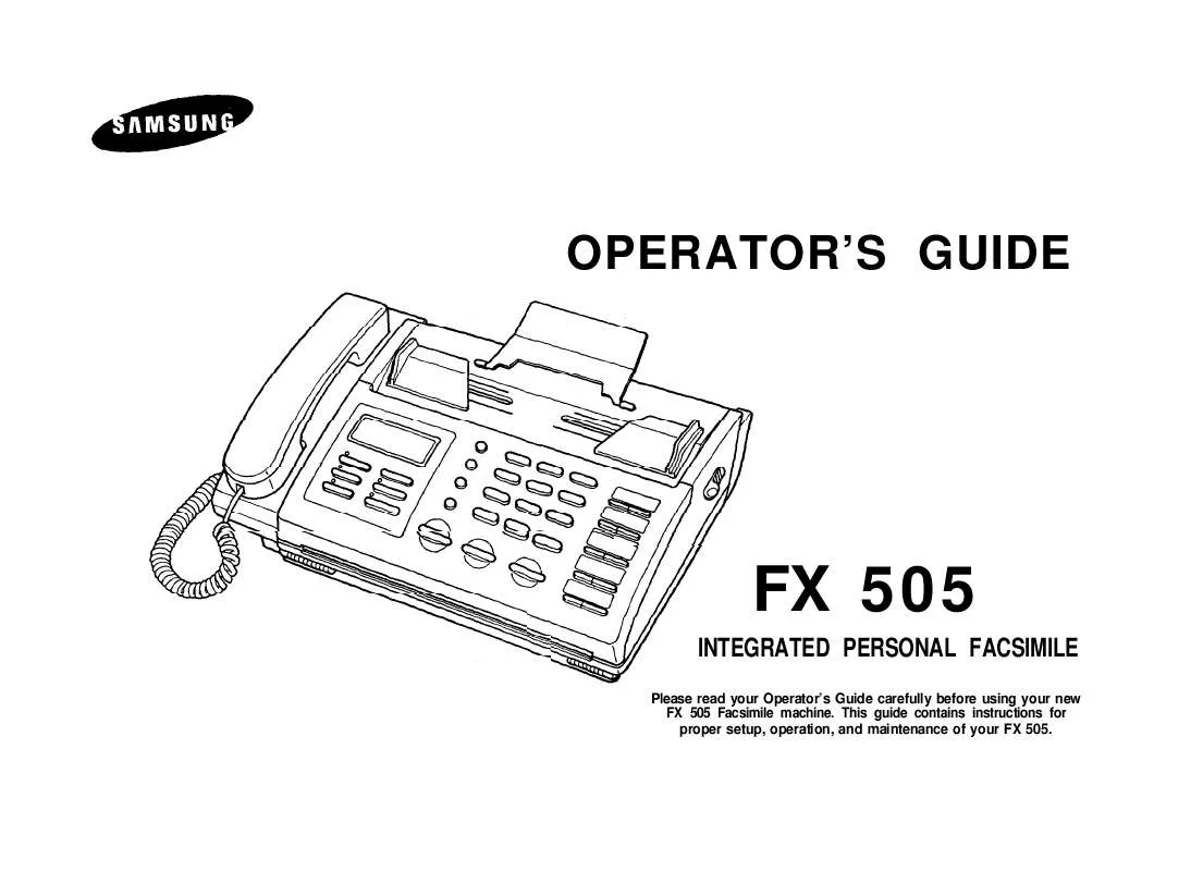 Mode d'emploi SAMSUNG FX 505