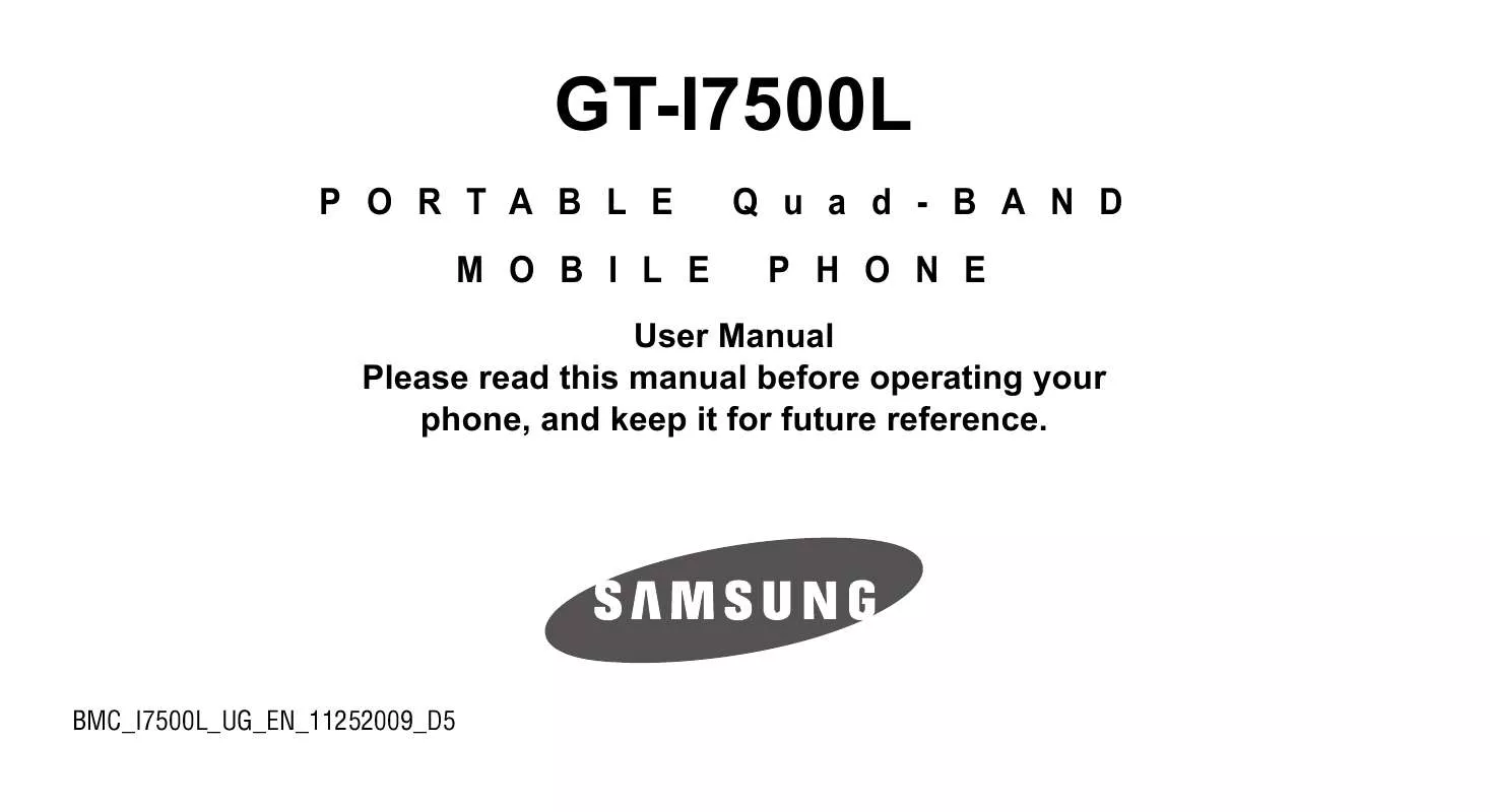 Mode d'emploi SAMSUNG GALAXY (GT-I7500L)