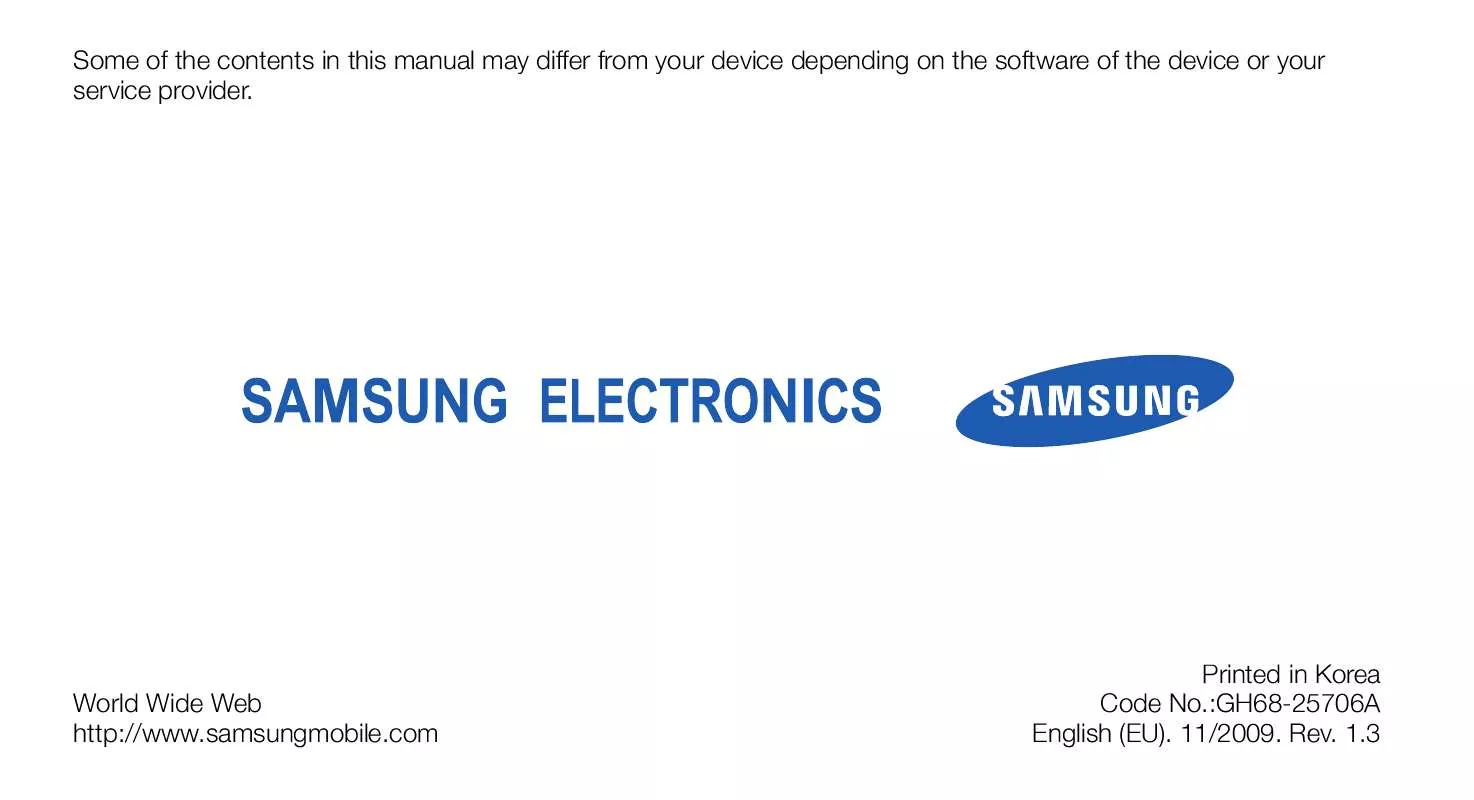 Mode d'emploi SAMSUNG GALAXY SPICA