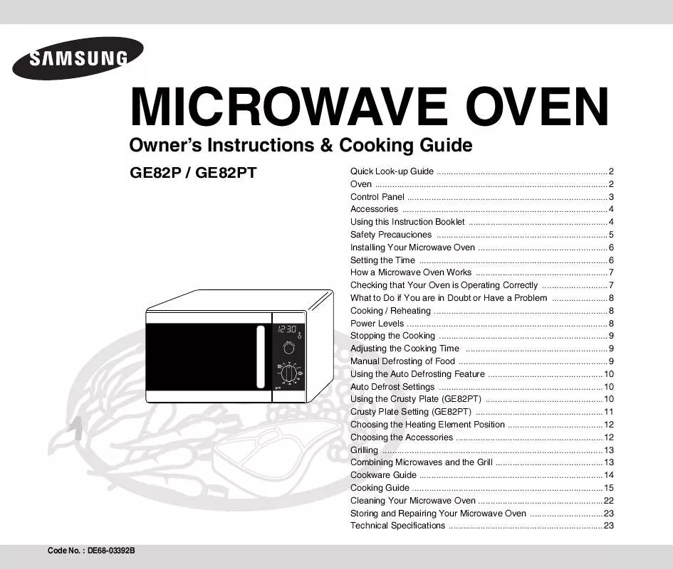 Mode d'emploi SAMSUNG GE82P-S