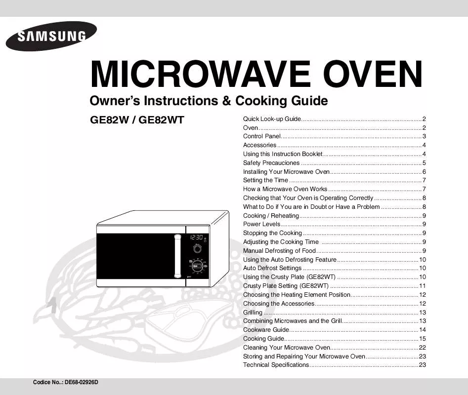 Mode d'emploi SAMSUNG GE82W