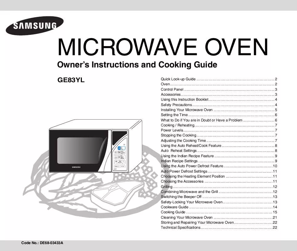 Mode d'emploi SAMSUNG GE83YL