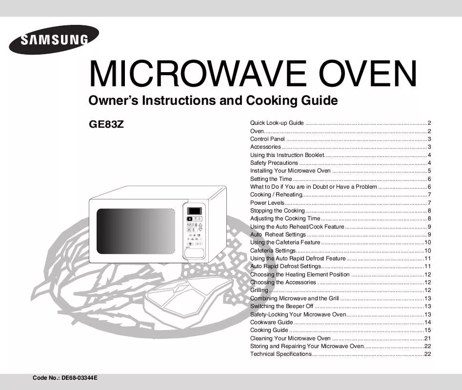 Mode d'emploi SAMSUNG GE83Z