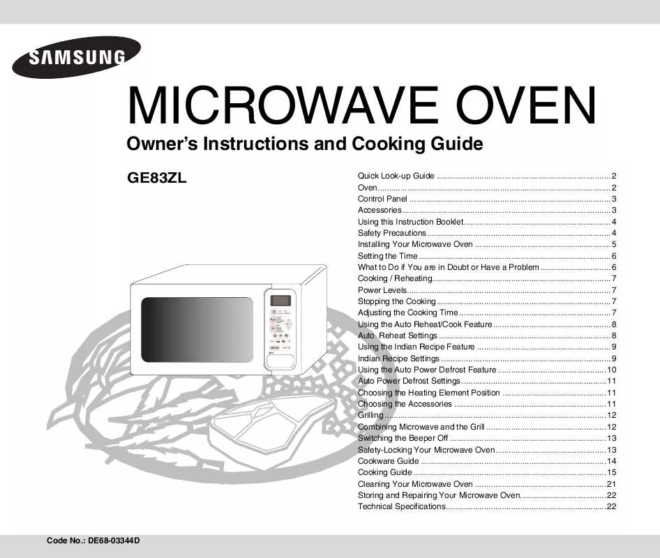 Mode d'emploi SAMSUNG GE83ZL-E