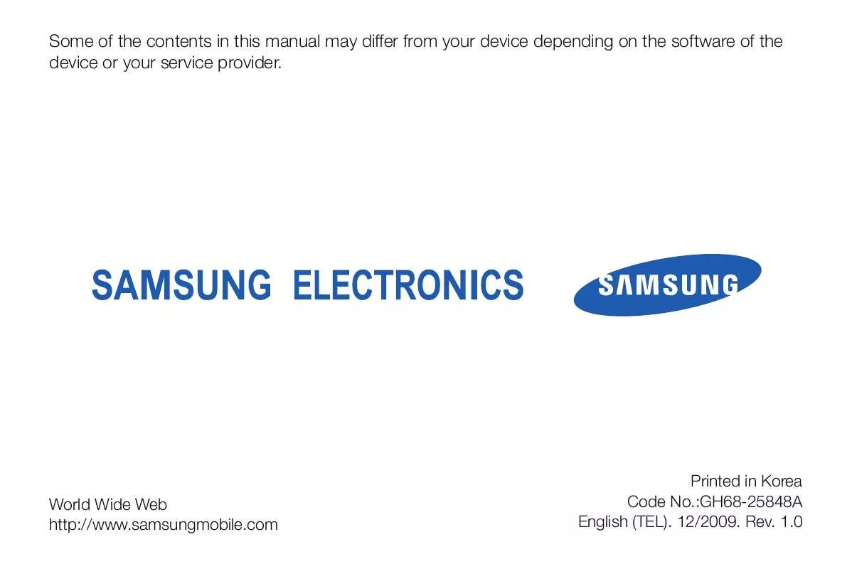 Mode d'emploi SAMSUNG GT-B7320L