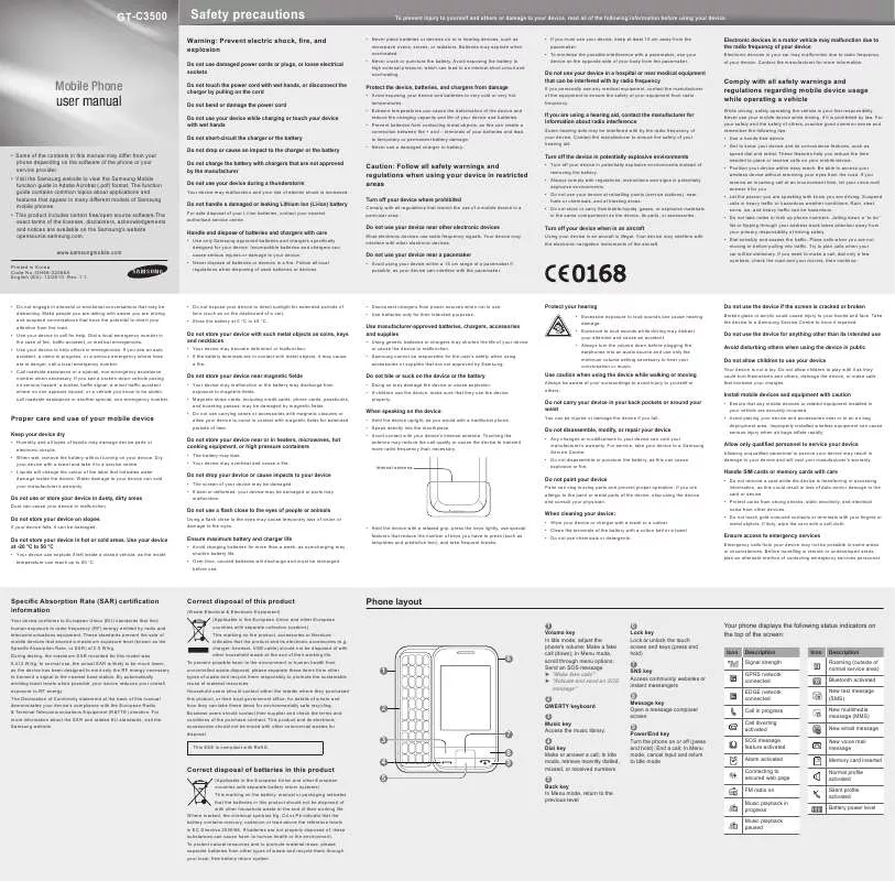 Mode d'emploi SAMSUNG GT-C3500