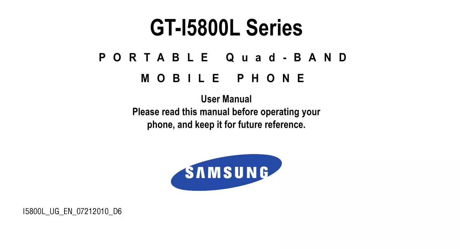 Mode d'emploi SAMSUNG GT-I5800L