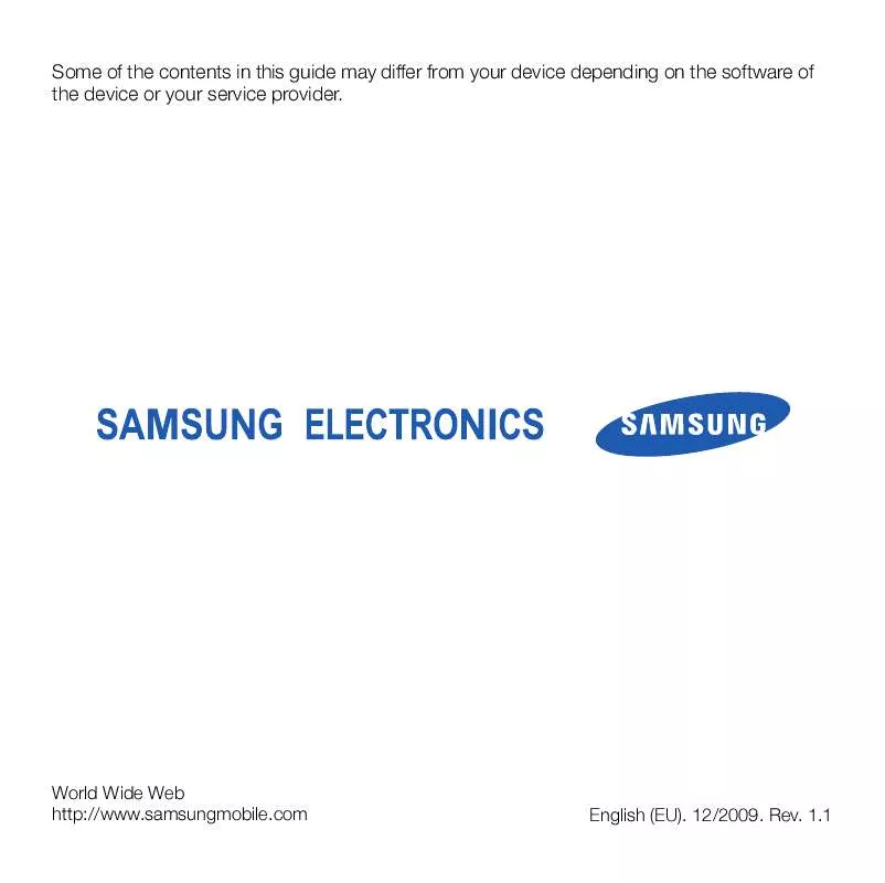 Mode d'emploi SAMSUNG GT-I8000T/M2