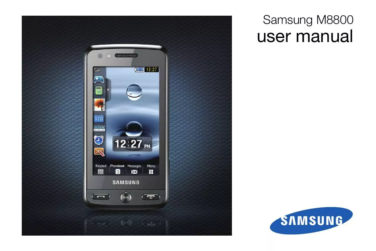 Mode d'emploi SAMSUNG GT-M8800