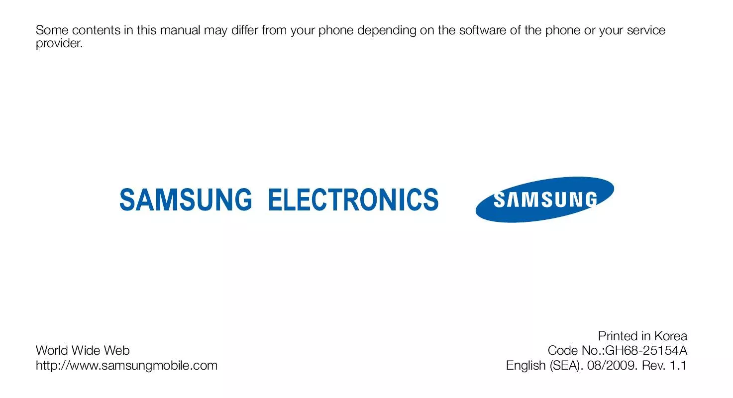 Mode d'emploi SAMSUNG GT-S3500/I